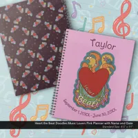 Heart the Beat Doodles for Music Lovers Pink Planner