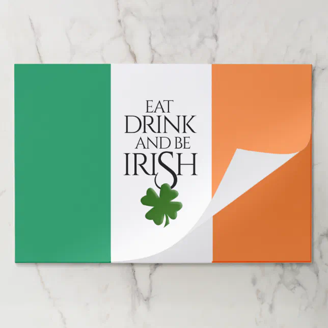 Shamrock Eat Drink and Be Irish Flag Paper Pad
