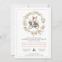 Vintage Easter Lunch & Egg Hunt Floral Bunny Invitation