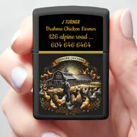 Farming Leghorn Chickens at Dawn on a Sunny Day Zippo Lighter