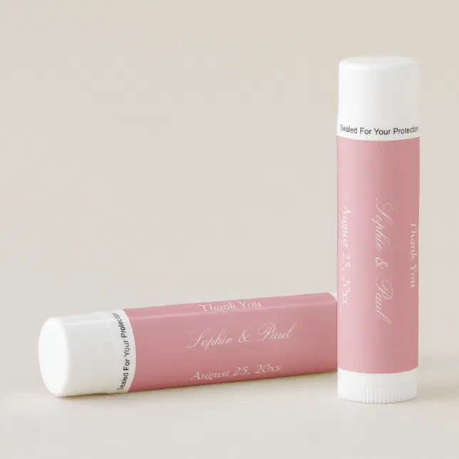 Elegant Blush Pink Wedding Favor Lip Balm