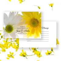 Yellow White Daisy Flowers Share a Memory Funeral  Note Card