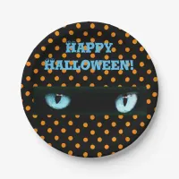 Happy Halloween Blue Cat's Eye Party Plates