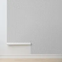 Stylish Polka Dot Pattern Pale Gray White Elegant Wallpaper