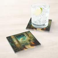 Out of this World - Room with a planetary View Glass Coaster