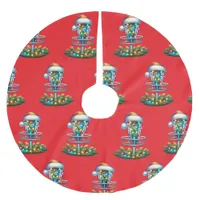 Christmas Disc Golf Themed Brushed Polyester Tree Skirt