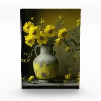 Antique Vase of Yellow Flowers Photo Block