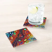 Colorful Art   Glass Coaster