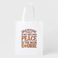 Thanksgiving Gratitude & Peace Custom Grocery Bag