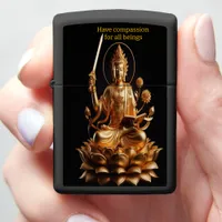 Golden Buddha on lotus throne Zippo Lighter