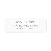 Two Names Couple Clean Modern Return Address Label