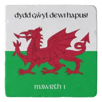 Happy St. David's Day Red Dragon Welsh Flag Trivet