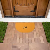 Warm Pumpkin Yellow Thanksgiving Monogrammed Doormat