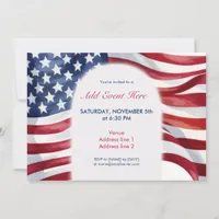 Election Campaign American Flag Party Invitation