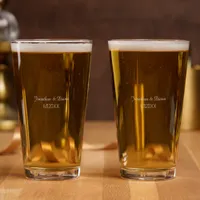 Personalized Wedding  Pint Glass