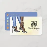 Glam Chic Zebra Fashion QR Code Business Card