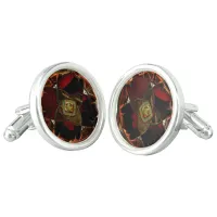 Autumn Elegance: The Floral Medallion Cufflinks