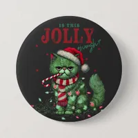 Grumpy Funny Cat Christmas Holiday Button