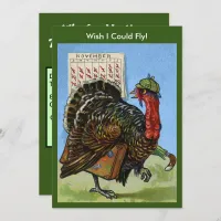 Vintage Wish I Could Fly Thanksgiving Turkey, ZPR Invitation