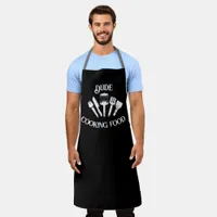 Funny Cooking Apron for Men – 'Dude Cooking Food' 