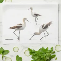 Stunning American Avocets Birds on the Beach Kitchen Towel
