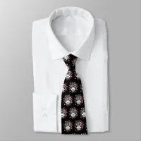 Quarantine Christmas Funny COVID Pathogen Black Neck Tie