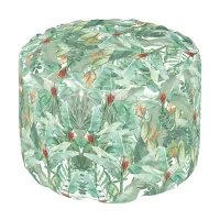 Tropical Botanical Round Pouf