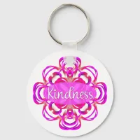 Kindness in Pink Mandala Keychain