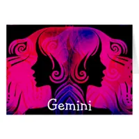 Gemini Twins Horoscope Zodiac Blank Card