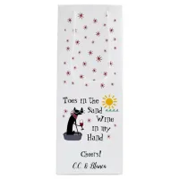 Toes in the Sand Wine in My Hand Funny Beach Cat Wine Gift Bag