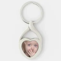 Personalized Photo Heart Shaped Keychain