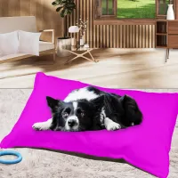 Bright Pink Neon Modern Add Name Personalized Dog Pet Bed