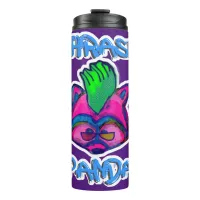 Thrash Panda Neon Punk Racoon Cartoon Thermal Tumbler