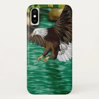 Bald Eagle Flying Over River and Mountains iPhone XS Case