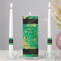 Elegant 19th Jade Wedding Anniversary Celebration Unity Candle Set