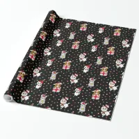 Kittens, Llamas and Mice Cute Christmas Holiday Wrapping Paper