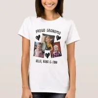 Proud Grandma | Personalized Photos and Names T-Shirt