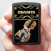 Personalized Violin with Fierce Tiger Design Zippo Lighter