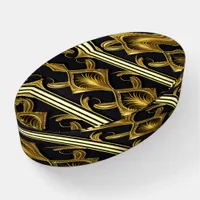 Elegant art deco pattern in black and gold paperweight