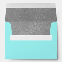 Aqua Silver Beach Envelope