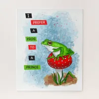 I Prefer a Frog to a Prince | Frog Artwork Jigsaw Puzzle