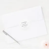 Elegant Simple Minimalist Classy Wedding Classic Round Sticker