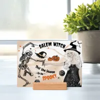 Salem Witch Dancing Skeleton Halloween Holder