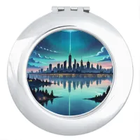 Out of this World - Magical Nighttime Skyline Compact Mirror