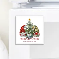 Gnome Sweet Gnome Cute Watercolor Christmas Magnet