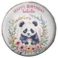 Panda Bear in Flowers Girl's Birthday Personalized Chocolate Covered Oreo