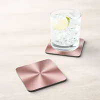 Modern Rose Gold Brushed Conical Simulated Metal Beverage Coaster