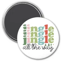 Jingle all the way Retro Groovy Christmas Holidays Magnet