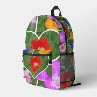 My Heart is Filled with Flowers Photo Collage Printed Backpack