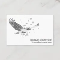 **  Flag  USA American Eagle Black White Simple Business Card